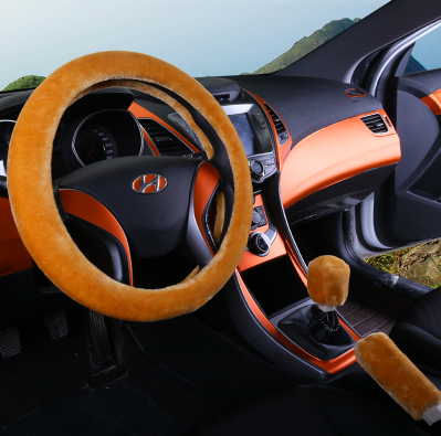Winter imitation wool car cover plush steering wheel cover