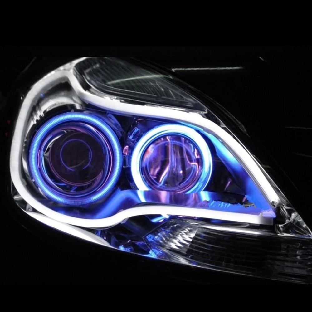 2Pcs 45cm/60cm Flexible Car Soft Tube LED Strip Light Angel Eye
