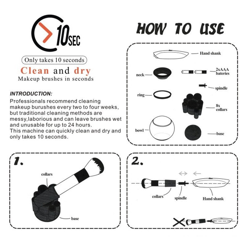 Set de limpiador de pinceles de maquillaje eléctrico