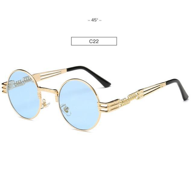 Gold Metal Fashion Steampunk Sunglasses
