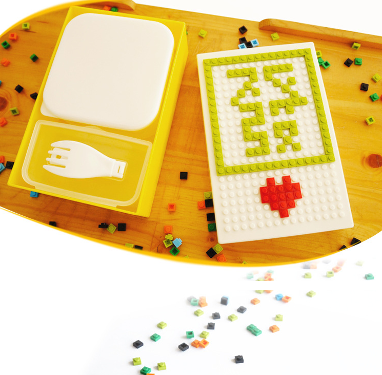 Bento box plastic creative DIY building blocks lunch box
