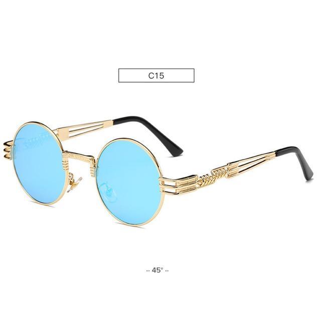 Gold Metal Fashion Steampunk Sunglasses