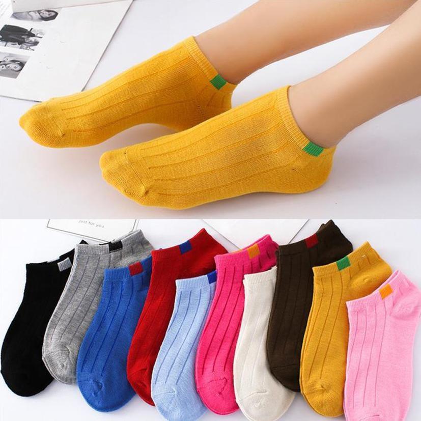Candy color cloth solid color socks