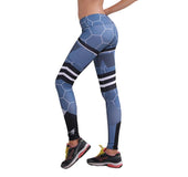 Printed geometric twill yoga leggings