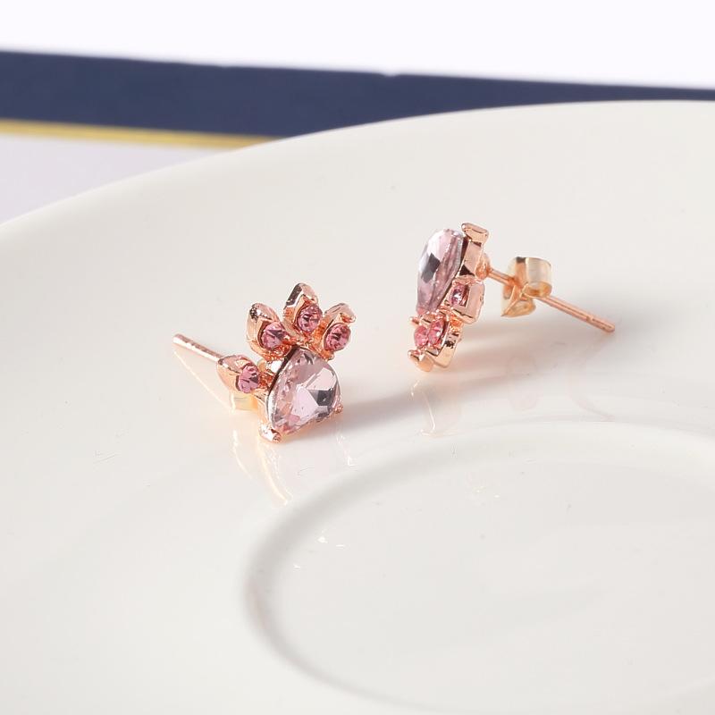 Shiny Pink Stud Earrings Earrings for Women