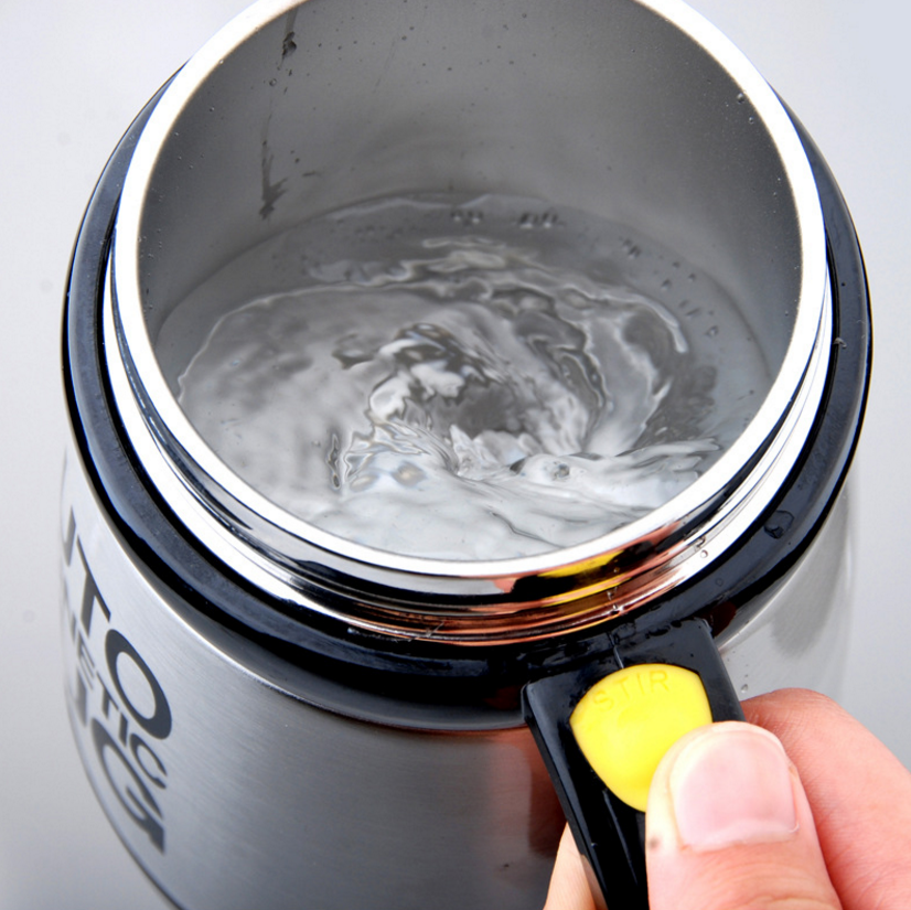 Stainless steel upgraded version automatic magnetizing stirring coffee cup lazy person stirring creative gifts metal cup