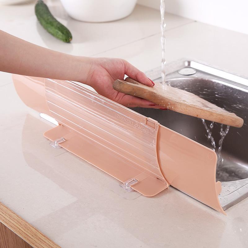 Home kitchen sink flaps Creative retractable sink splash guards