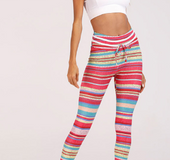 New striped simulation digital printing yoga fitness pants sexy hip leggings