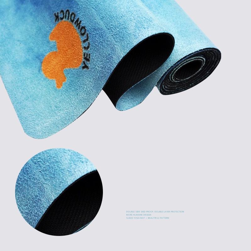 Pattern suede rubber yoga mat