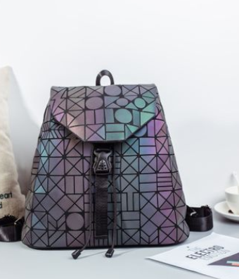 Handbag geometric luminous backpack
