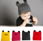 Baby newborn baby knitting cartoon child children girls cat ear hat beanie hat cap warm autumn winter