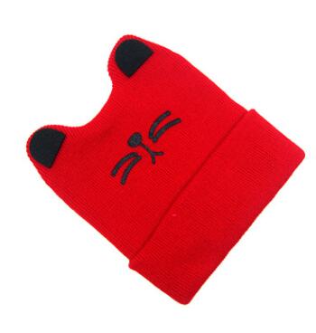 Baby newborn baby knitting cartoon child children girls cat ear hat beanie hat cap warm autumn winter