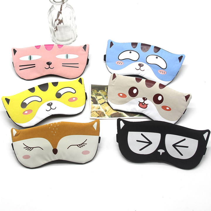 Sleeping Mask Eyepatch Eyeshade Eye Cover Cotton Creative Lovely Cartoon Cat/Fox/Dog Travel Relax Sleep Aid for Man Women MP0121