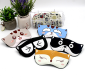 Sleeping Mask Eyepatch Eyeshade Eye Cover Cotton Creative Lovely Cartoon Cat/Fox/Dog Travel Relax Sleep Aid for Man Women MP0121