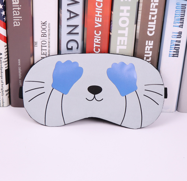 Soft Sleeping Mask Eyepatch Cat Cotton Portable Eye Mask Light Shading Creative Cartoon Travel Relax Sleeping Rest Aid MP0130