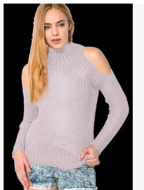 Europe and the United States  sexy off-the-shoulder sweater long-sleeved Slim female head