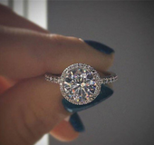 Heart and arrow round ring