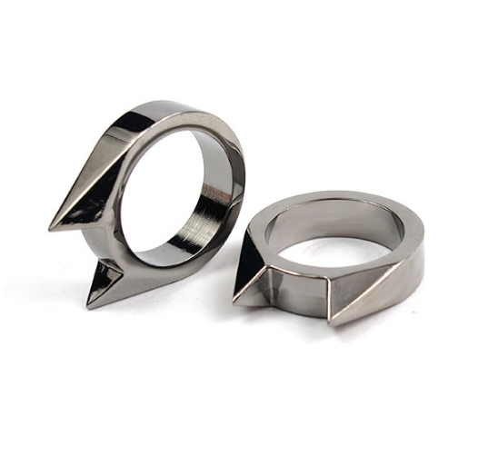 Outdoor EDC kit body guard ring cat ear ring single finger button broken window for men and women self-defense weapons