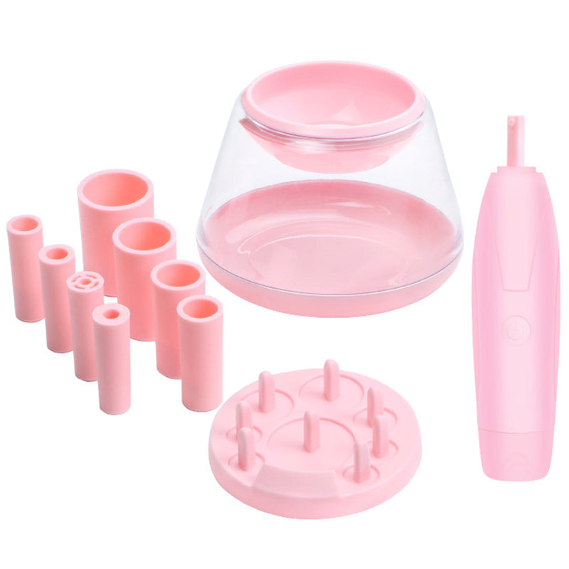 Set de limpiador de pinceles de maquillaje eléctrico