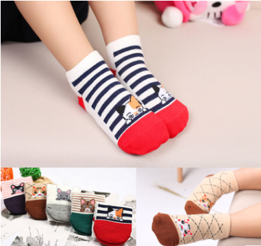 5 pair High Quality Cute Cat Striped Women Socks