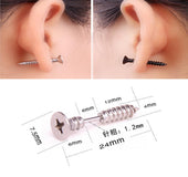 Titanium steel screw earrings