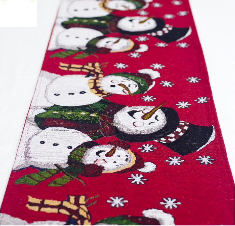 Christmas cotton embroidery table flag