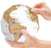 Creative 3D Scratch Globe Map DIY Group Vertical World Globe Travel Map