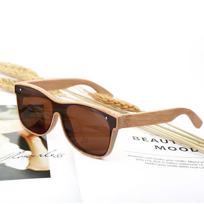 Unisex Full Bamboo Frame Polarized Sunglasses UV400
