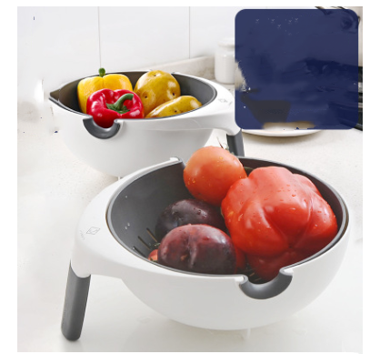 Double sink dish drain basket plastic washing basket kitchen washing basket fruit home living room creative fruit plate