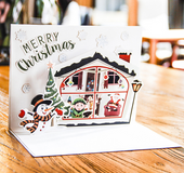 Christmas Card Wholesale Creative 3D Stereo Greeting Card Holiday Wish Card Kindergarten Handmade Greeting Card