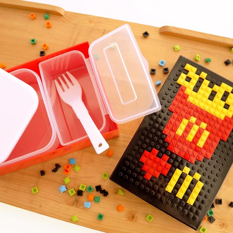 Bento box plastic creative DIY building blocks lunch box
