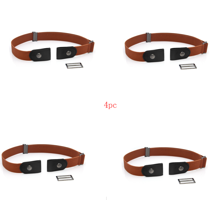 Leather Slim Stretch Invisible Belt Jeans Simple Joker Men and Women Lazy Belt