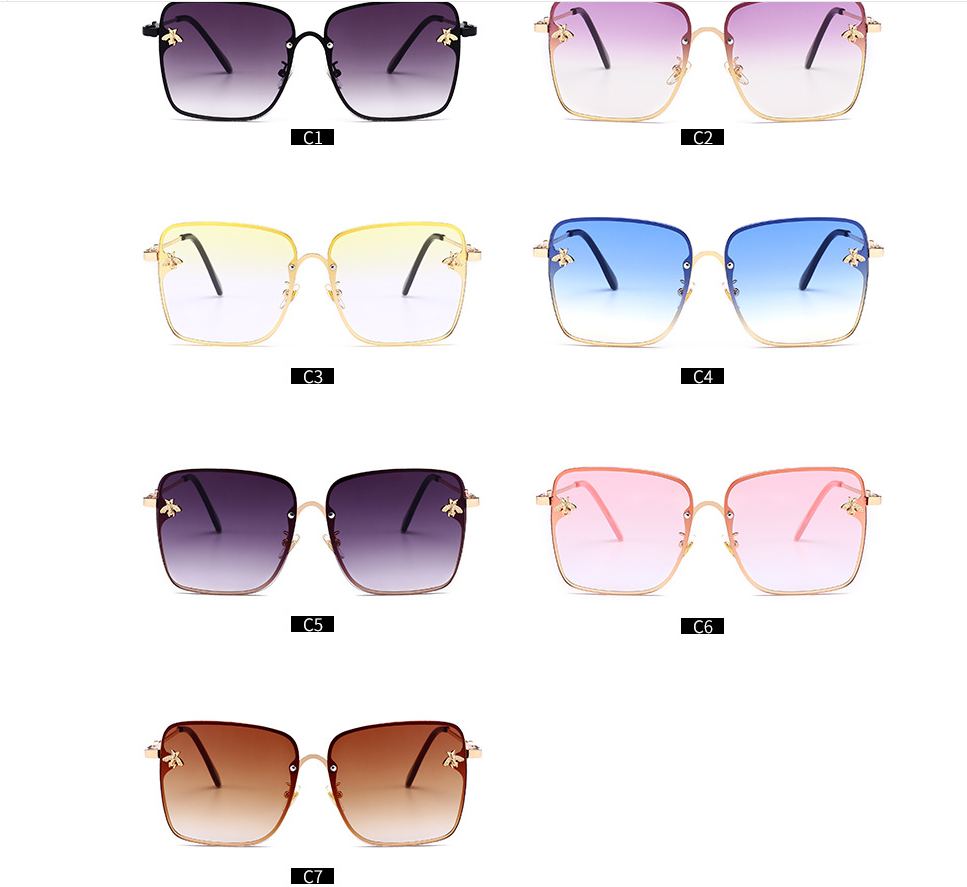 Metal frame bee decorative sunglasses