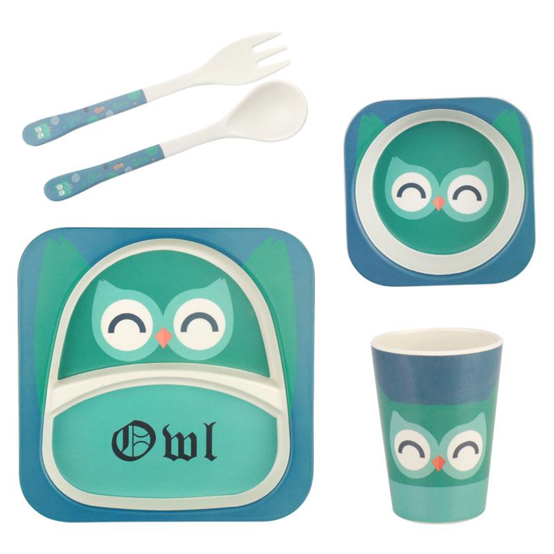 Bamboo fiber creative children's cutlery set