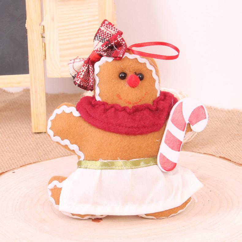 Hot Sale 1Pcs/lot Super Cute Gingerbread Shape Christmas Pendant Drop Ornaments For Cristmas Tree Home Decoration