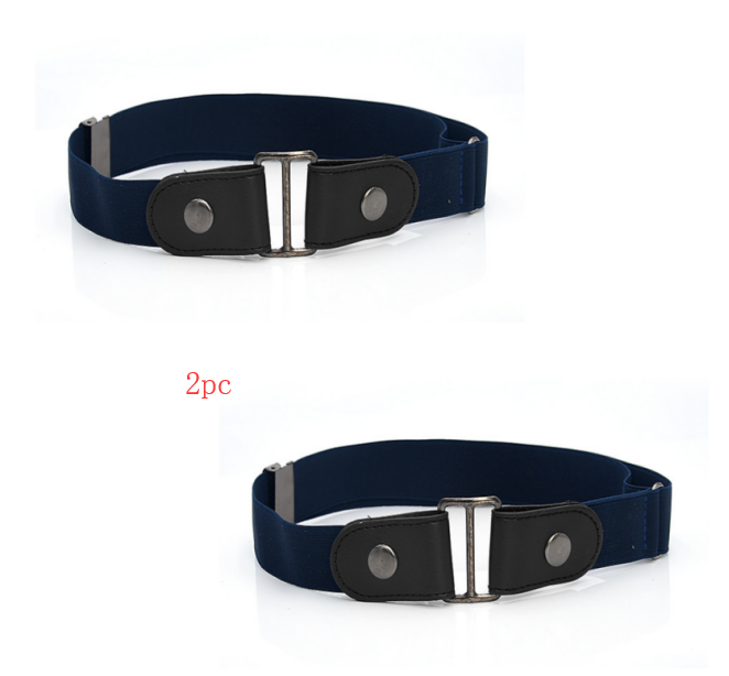 Leather Slim Stretch Invisible Belt Jeans Simple Joker Men and Women Lazy Belt