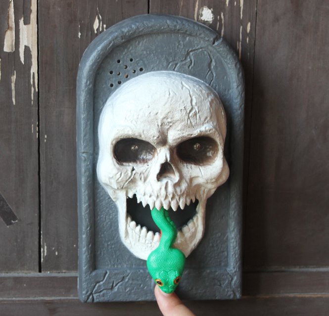 Halloween funny vampire doorbell door hanging prop bar bar light sound control ornament toy