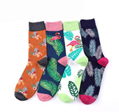Crane flamingo cotton tube men's socks