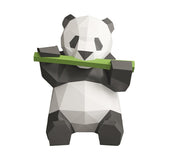 Panda model eating bamboo