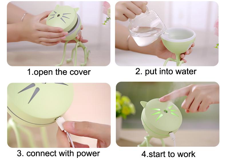 150ML Cat Ultrasonic Humidifier Aromatherapy Diffusers