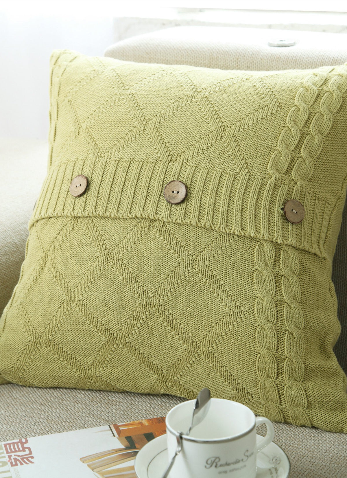 Cotton knitted car pillowcase