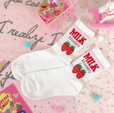Girl strawberry dreamy beautiful girl moon socks