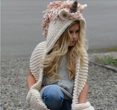 Children's Unicorn Hat Wool Crochet Cape Cap Europe and America Creative Scarf Handmade Child Cartoon Hat Autumn Winter Men and Women