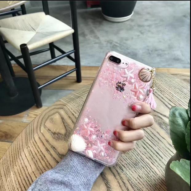 New diy Ocean Epoxy Dream Shell Love Flash Powder Mobile   | Samsung