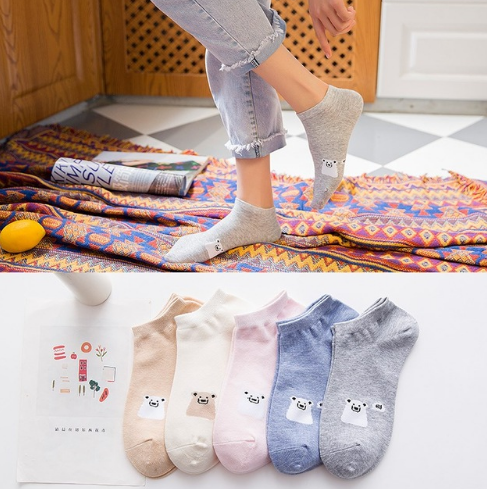 5 pair High Quality Cute Cat Striped Women Socks