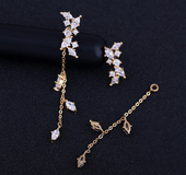 Leaf tassel earrings