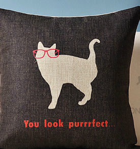 Cartooncotton and linen pillow sofa office cushion linen pillow IKEA literary cute pillowcase without core