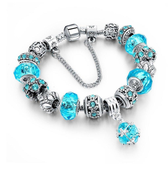 Pulsera de cuentas con corona de reina