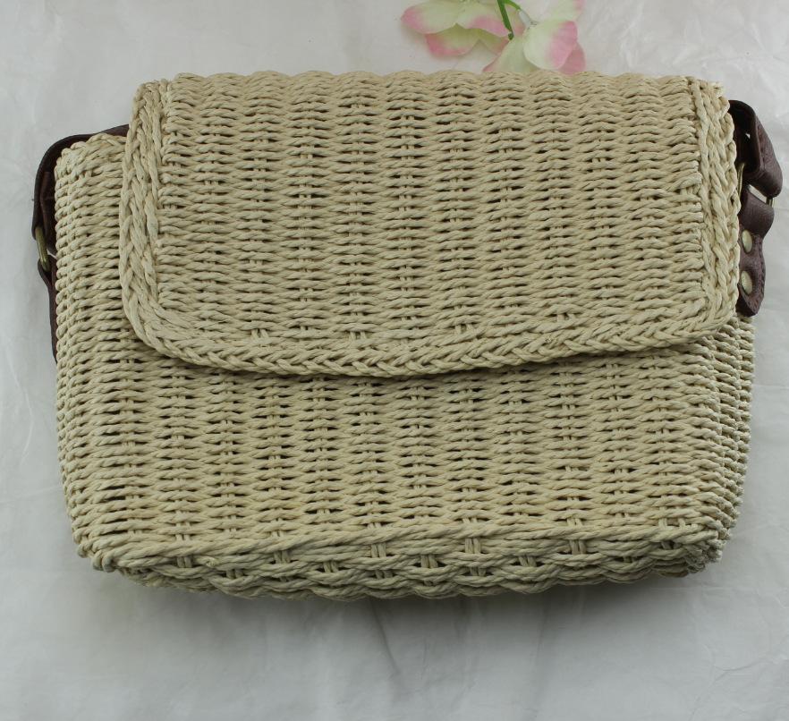 Bamboo and rattan straw weaving pointed Japanese and Korean style tide Mexican style diagonal package