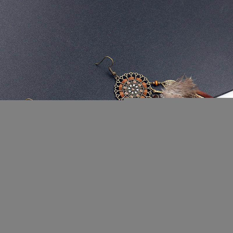 Dreamcatcher feather earrings, sun flower earrings